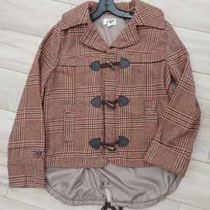 Jolt Brown Plaid Toggle Jacket  Size L